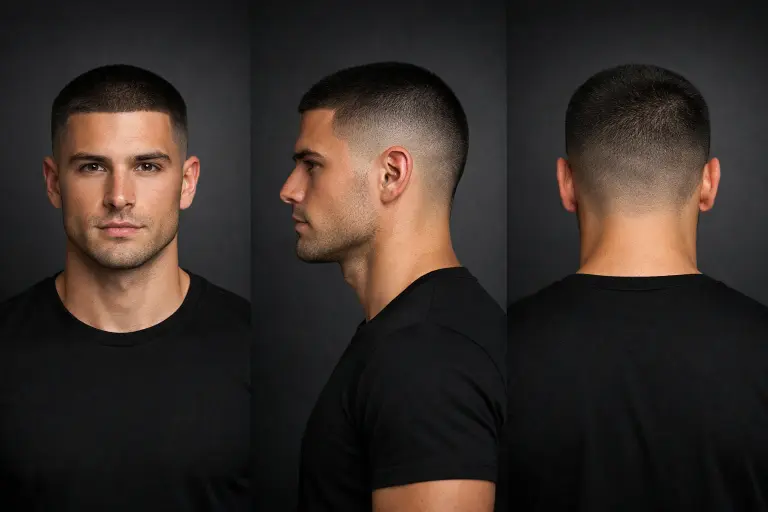 drop fade with natural curly top showing tight faded sides and defined curls adding volume and texture on top