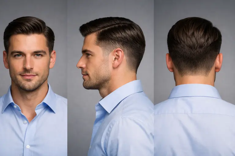 drop fade with faux hawk on medium thick hair featuring raised center strip and tight faded sides for an edgy look