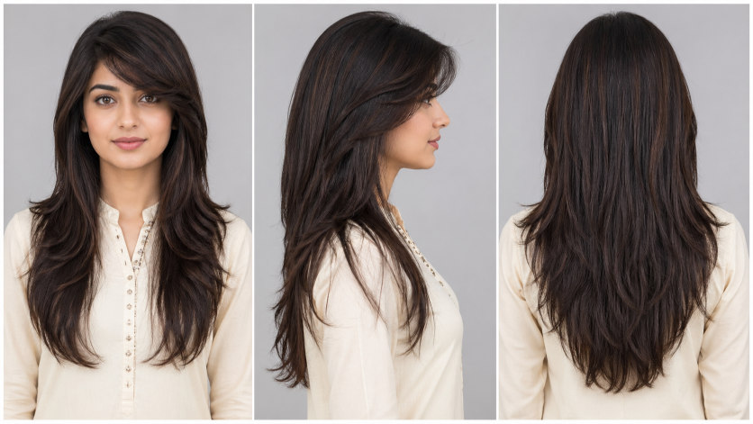 Bangs hairstyles for round faces featuring side-swept and curtain fringe that slim and frame soft facial features