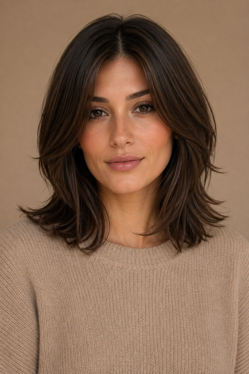 Medium shag hairstyle ideas with layered texture and face-framing volume for different hair types