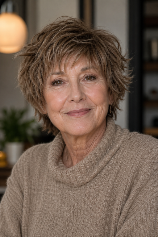 Hairstyles for women over 60 with thin fine hair showing layered bobs, pixie cuts, and volume-boosting styles for a fuller, youthful look