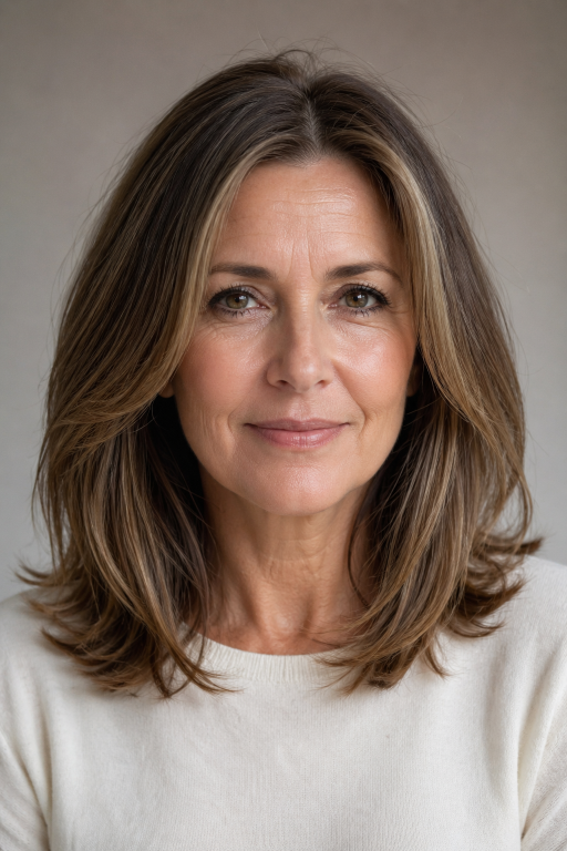 Hairstyles for women over 40 with thin fine hair showing volume-boosting cuts like layered bobs, pixies, and textured styles for fuller-looking hair