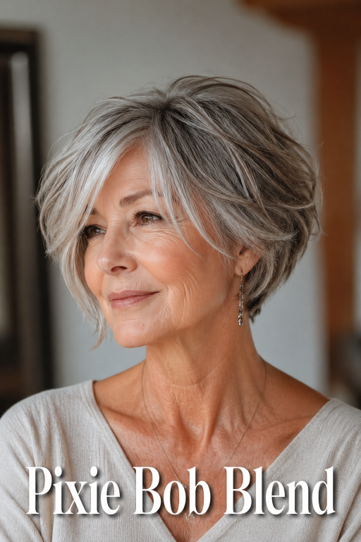 Elegant short and layered hairstyles for women over 80 showcasing soft volume, natural gray hair, and easy-to-maintain flattering cuts