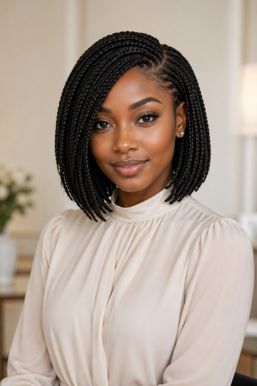 Bob braids hairstyles in various lengths and styles showcasing versatile, low-maintenance braided looks for different face shapes and hair types