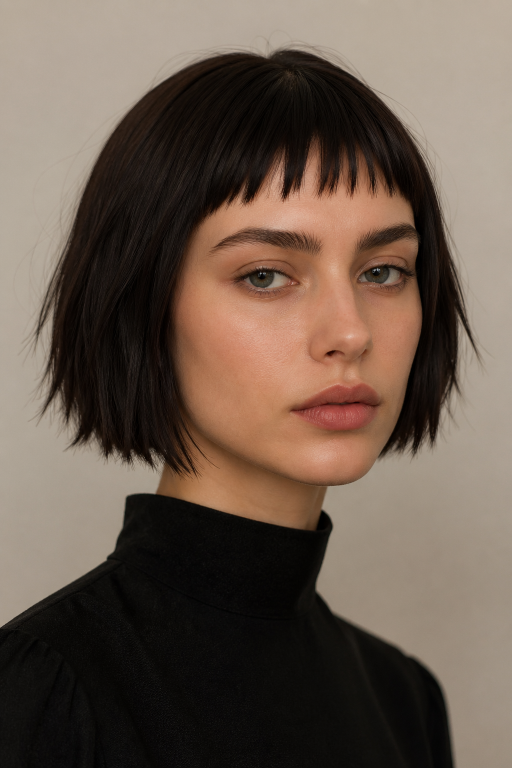 Choppy bob haircut for thin fine hair with textured layers adding natural volume and movement
