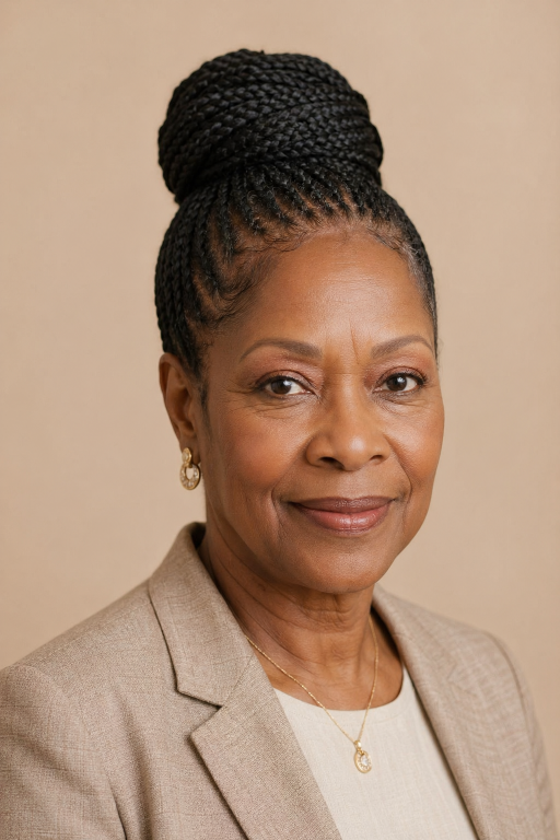 Elegant braided hairstyles for older Black women over 50 showcasing protective, low-maintenance, and graceful looks