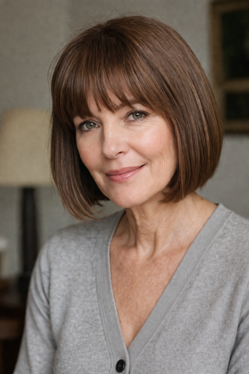 Hairstyles for women over 40 with thin fine hair showing volume-boosting cuts like layered bobs, pixies, and textured styles for fuller-looking hair