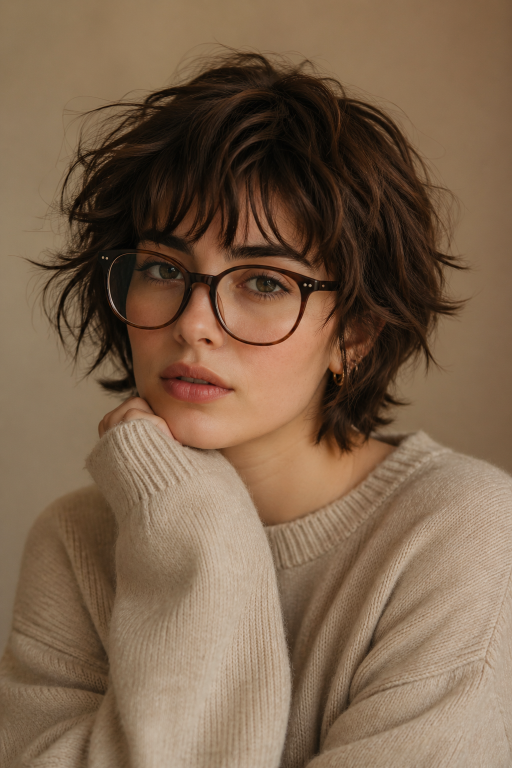 Short pixie haircut for women with glasses showing flattering modern styles for different face shapes