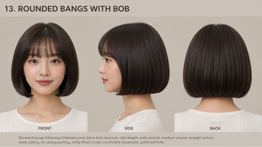 25 bangs hairstyles for short hair showcasing different fringe styles on pixie cuts and bobs for various face shapes and hair textures