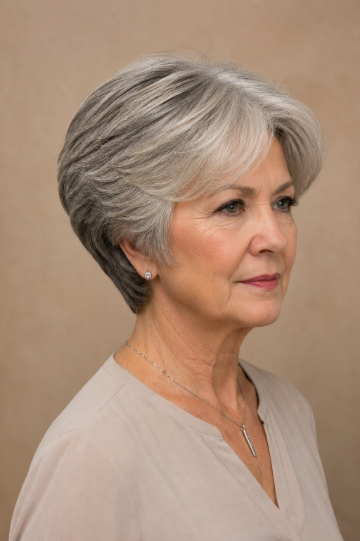 Short haircuts for women over 70 featuring layered pixie, soft bob, and easy low-maintenance styles for thinning hair