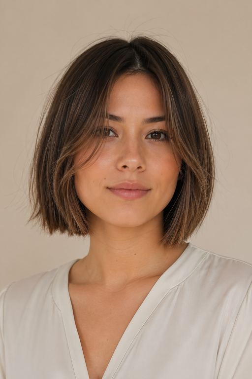Choppy bob haircut for thin fine hair with textured layers adding natural volume and movement