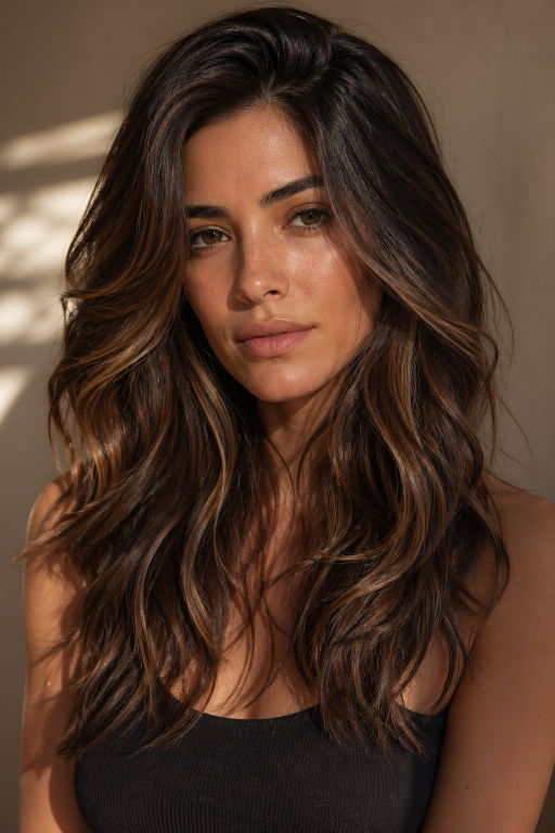 Tone-on-tone balayage brunettes showcasing soft, natural dimension with subtle highlights for a low-maintenance, polished look