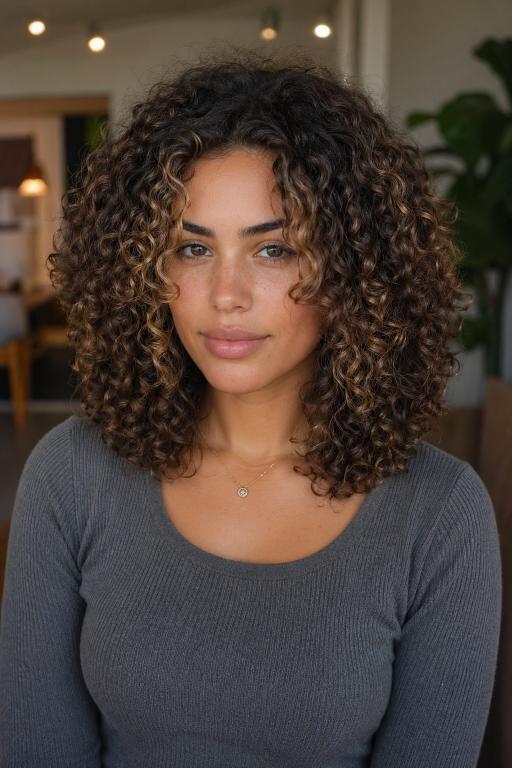 Brunette balayage with money piece highlighting face-framing strands for a bright, dimensional modern hair look