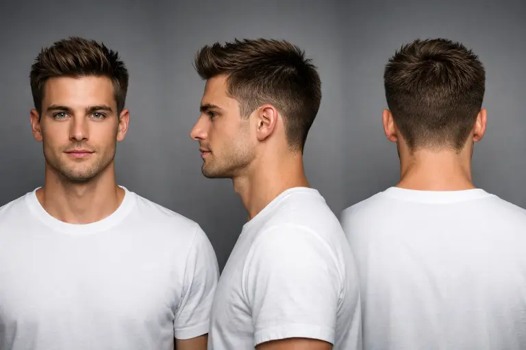 various blowout taper haircut styles for men showing different taper fades, hair lengths, and textures including curly, wavy, and straight hair with voluminous tops and clean sides