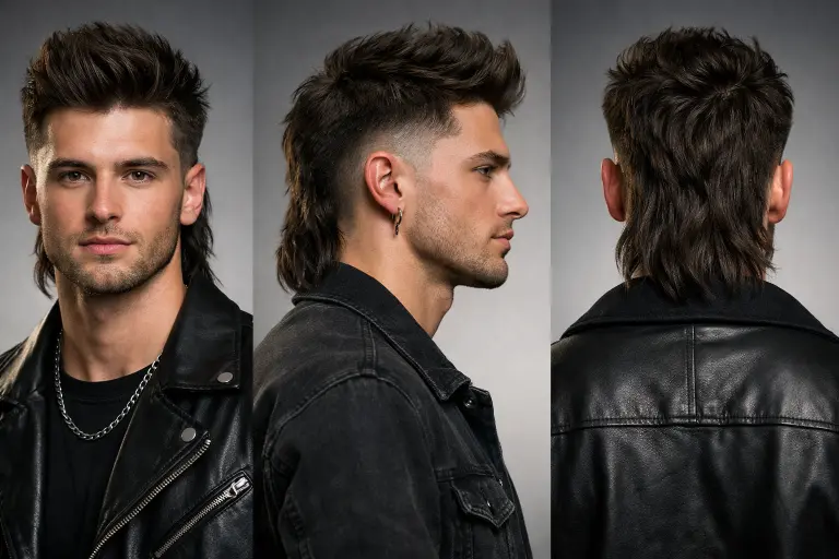 low taper fade mullet with undercut feel showing tight sides and longer disconnected back