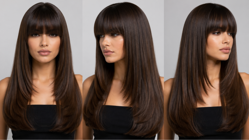 25 bangs hairstyles for oval face showing different fringe styles for all hair types