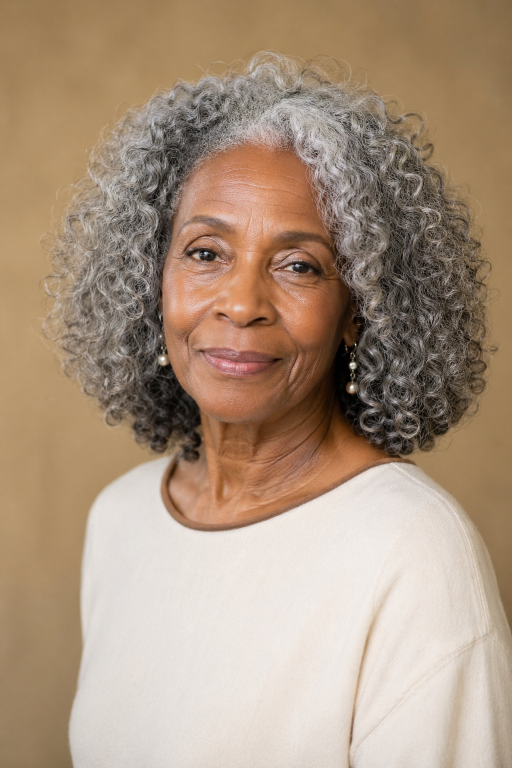 Hairstyles for Black women over 70 featuring short, natural, curly, and low-maintenance elegant looks