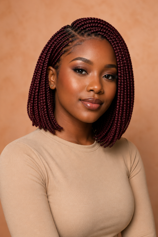 Bob braids hairstyles in various lengths and styles showcasing versatile, low-maintenance braided looks for different face shapes and hair types