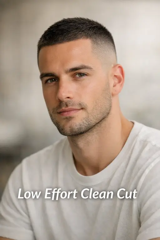bald taper fade with low volume top showing short natural hair and subtle clean taper