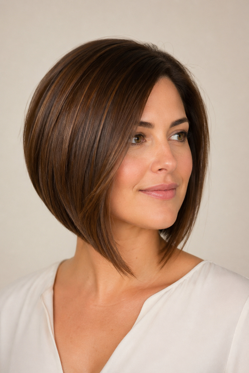 Stacked bob haircut ideas showing layered back volume, angled front, and modern styles for different face shapes and hair types