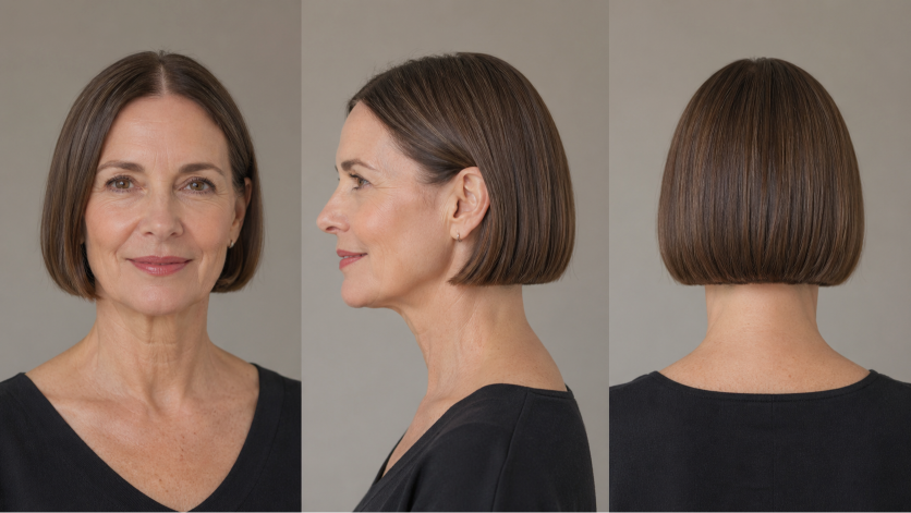 short hairstyles for women over 50 with layered bobs, pixie cuts, and volume styles