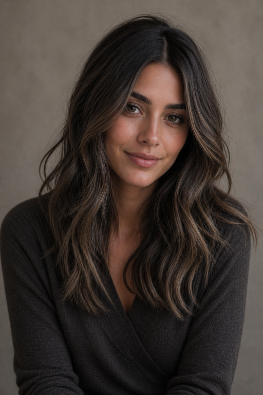 Tone-on-tone balayage brunettes showcasing soft, natural dimension with subtle highlights for a low-maintenance, polished look