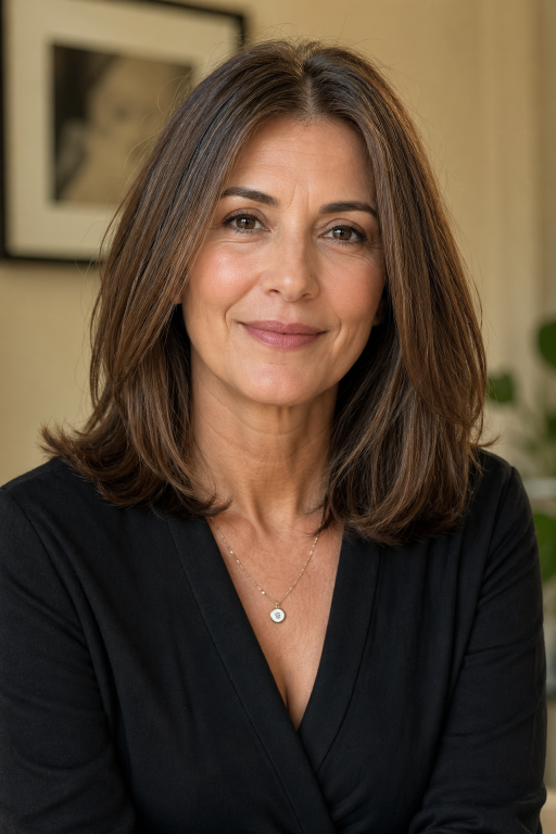 Hairstyles for women over 40 with thin fine hair showing volume-boosting cuts like layered bobs, pixies, and textured styles for fuller-looking hair