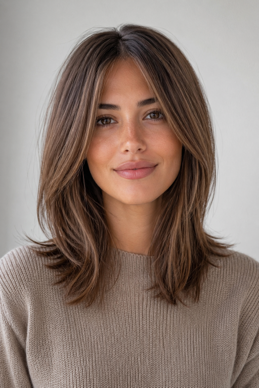 Medium shag hairstyle ideas with layered texture and face-framing volume for different hair types
