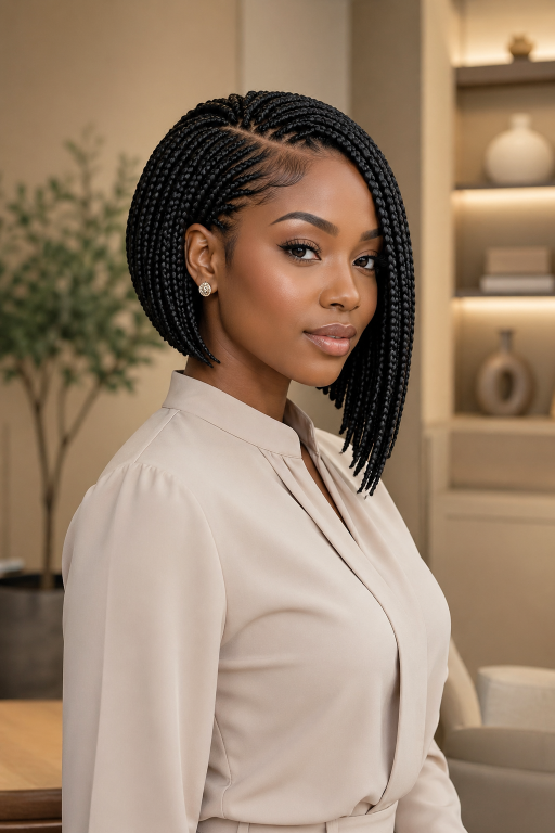 Bob braids hairstyles in various lengths and styles showcasing versatile, low-maintenance braided looks for different face shapes and hair types