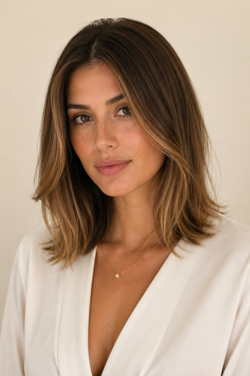 Tone-on-tone balayage brunettes showcasing soft, natural dimension with subtle highlights for a low-maintenance, polished look
