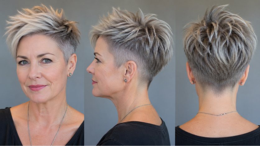 short hairstyles for women over 50 with layered bobs, pixie cuts, and volume styles