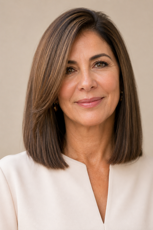 Hairstyles for women over 40 with thin fine hair showing volume-boosting cuts like layered bobs, pixies, and textured styles for fuller-looking hair