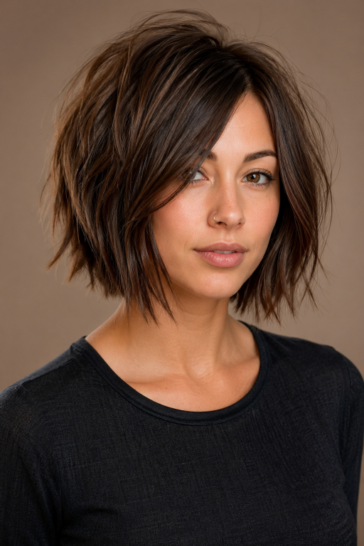 Stacked bob haircut ideas showing layered back volume, angled front, and modern styles for different face shapes and hair types