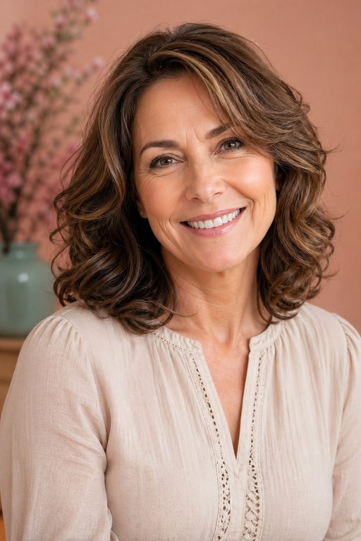 Hairstyles for women over 40 with thin fine hair showing volume-boosting cuts like layered bobs, pixies, and textured styles for fuller-looking hair