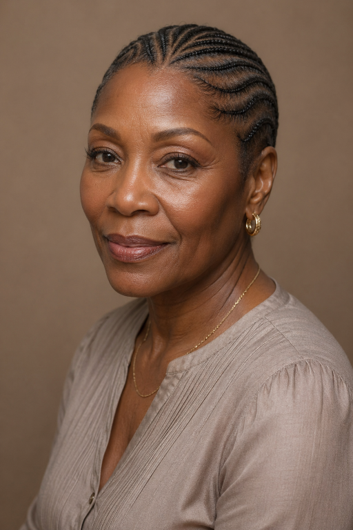 Elegant braided hairstyles for older Black women over 50 showcasing protective, low-maintenance, and graceful looks