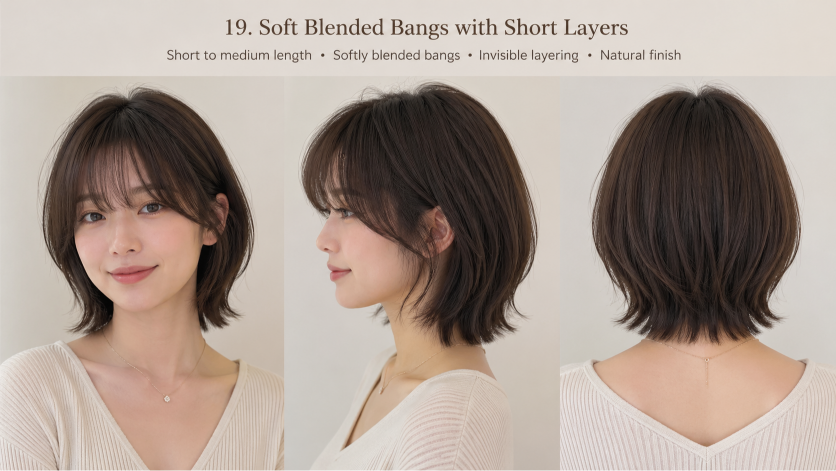 25 bangs hairstyles for short hair showcasing different fringe styles on pixie cuts and bobs for various face shapes and hair textures