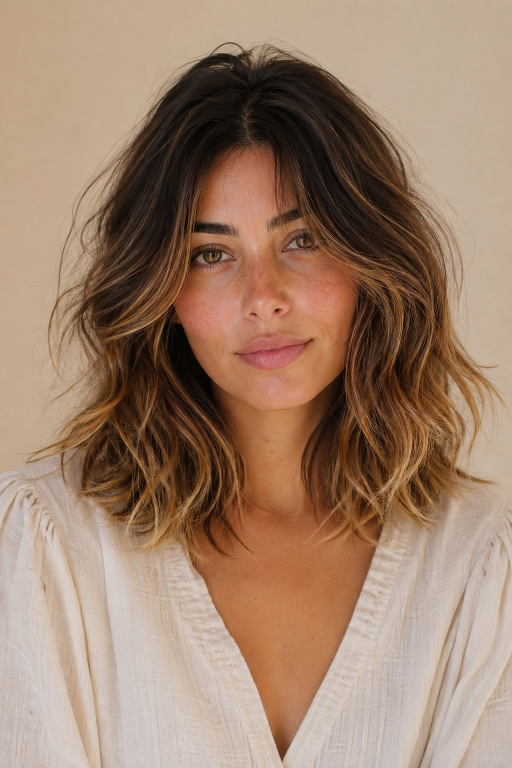 Medium shag hairstyle ideas with layered texture and face-framing volume for different hair types