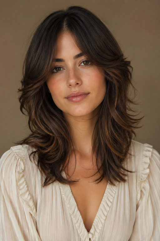 Medium shag hairstyle ideas with layered texture and face-framing volume for different hair types