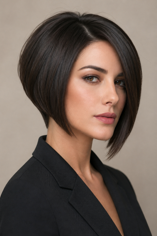 Stacked bob haircut ideas showing layered back volume, angled front, and modern styles for different face shapes and hair types