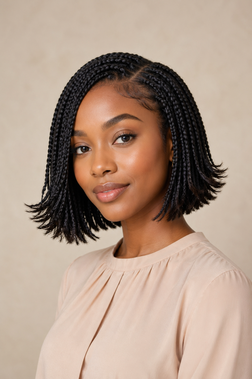 Bob braids hairstyles in various lengths and styles showcasing versatile, low-maintenance braided looks for different face shapes and hair types