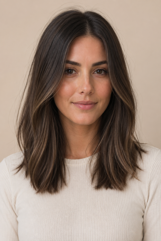 Tone-on-tone balayage brunettes showcasing soft, natural dimension with subtle highlights for a low-maintenance, polished look
