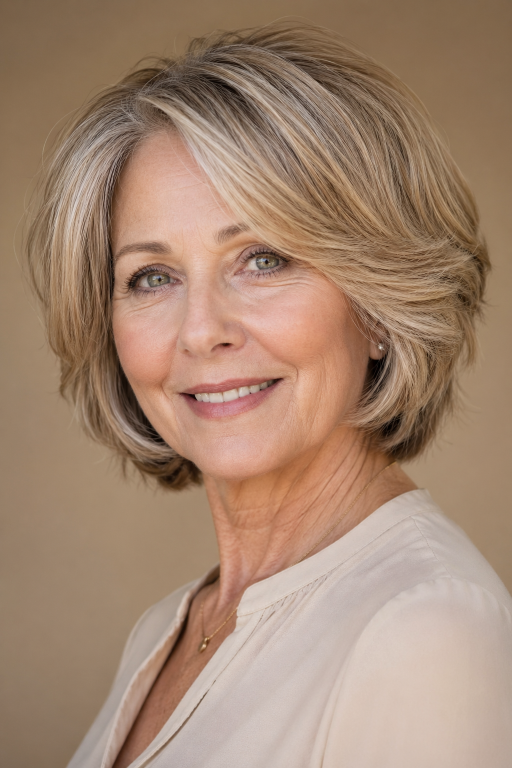 Hairstyles for women over 60 with thin fine hair showing layered bobs, pixie cuts, and volume-boosting styles for a fuller, youthful look