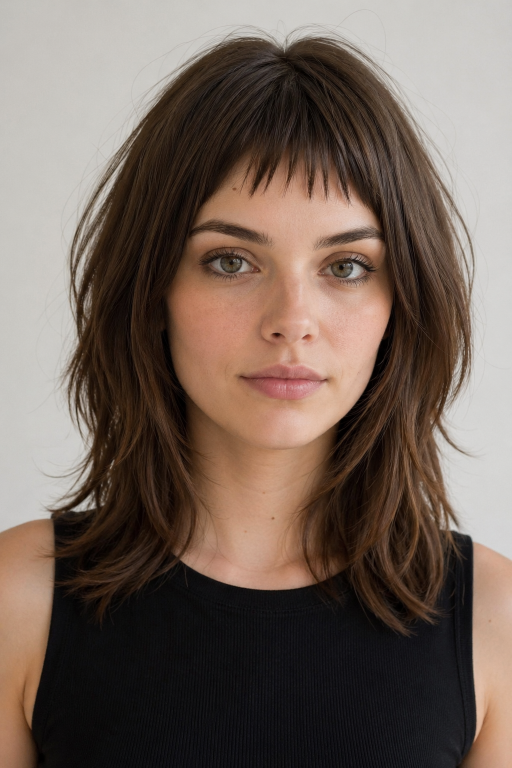 Medium shag hairstyle ideas with layered texture and face-framing volume for different hair types