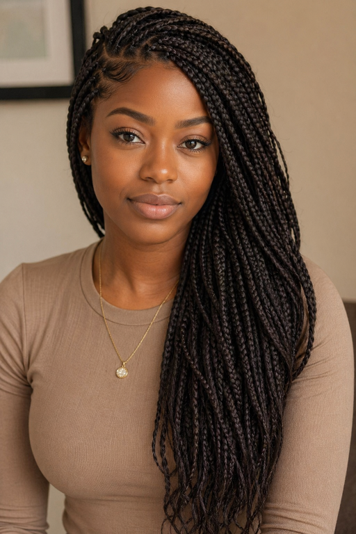 Braided hairstyles for Black women featuring box braids, knotless braids, and cornrows styled in versatile protective looks