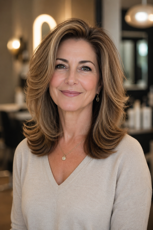 Hairstyles for women over 40 with thin fine hair showing volume-boosting cuts like layered bobs, pixies, and textured styles for fuller-looking hair
