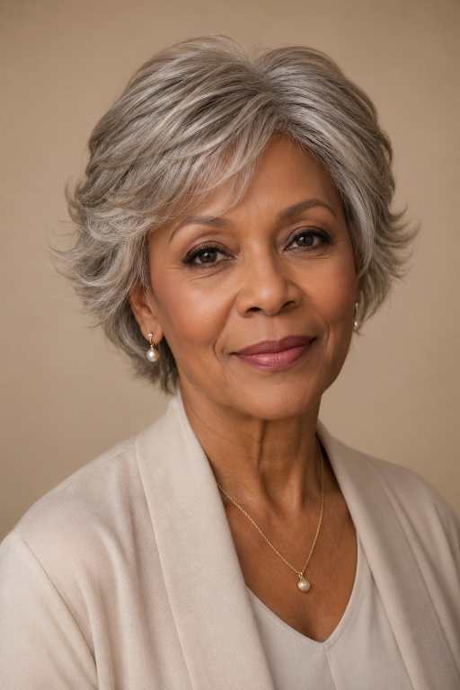 Hairstyles for Black women over 70 featuring short, natural, curly, and low-maintenance elegant looks