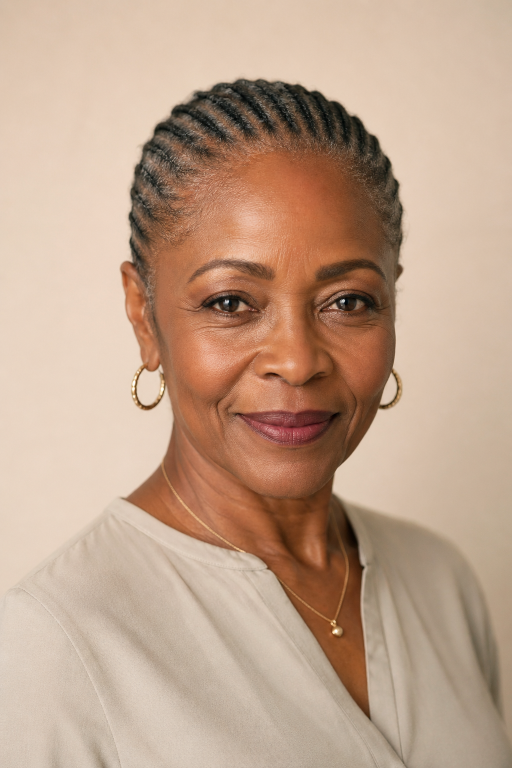 Elegant braided hairstyles for older Black women over 50 showcasing protective, low-maintenance, and graceful looks
