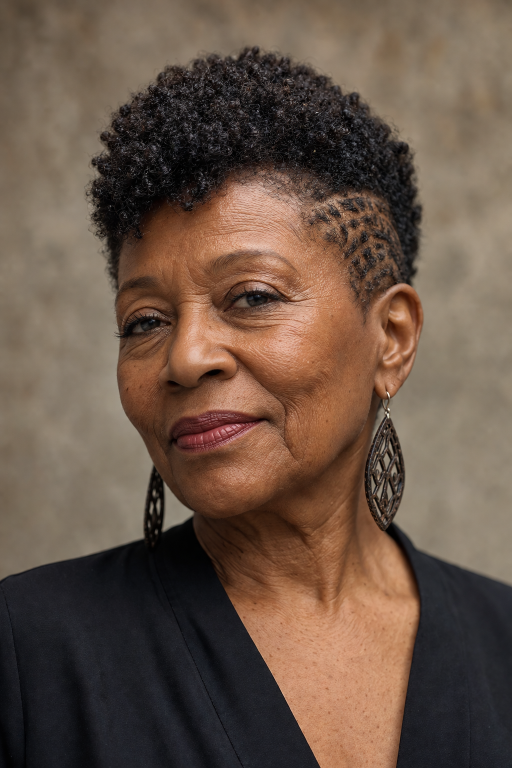 Hairstyles for Black women over 70 featuring short, natural, curly, and low-maintenance elegant looks