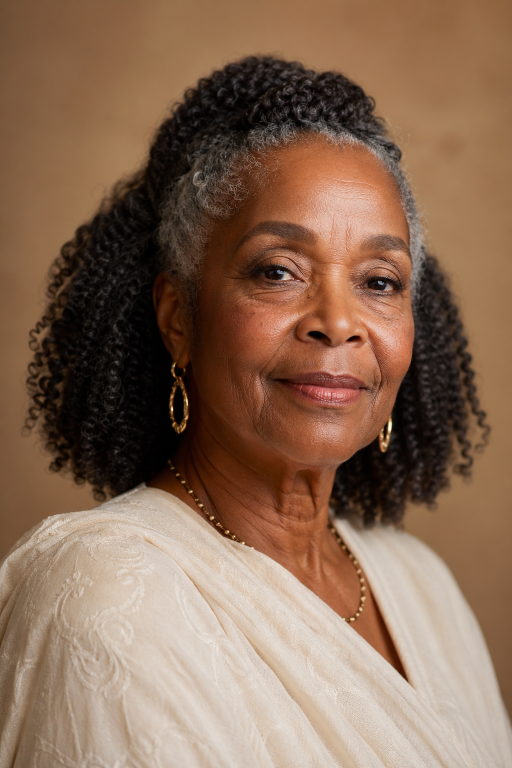 Hairstyles for Black women over 70 featuring short, natural, curly, and low-maintenance elegant looks