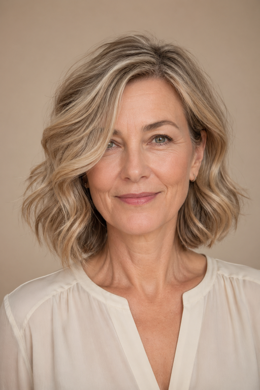 Hairstyles for women over 50 with thin fine hair showing layered bobs and pixie cuts that add volume and fullness